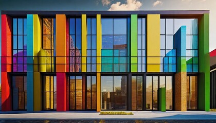 colored windows on a building 