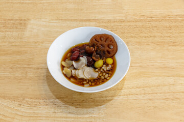 Cheng Sim Ei, A famous Thai dessert on top with ice blast and syrup