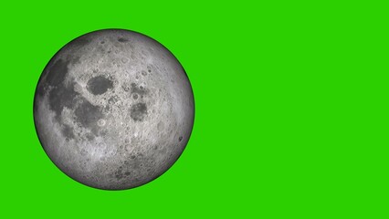 Realistic Moon isolated on the green background illustration.	