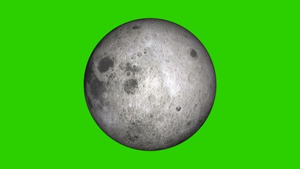 Realistic Moon isolated on the green background illustration.	