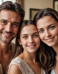 Pure Happiness: A Vibrant Family of Three Sharing Laughter and Affection