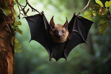 bat hanging on a branch