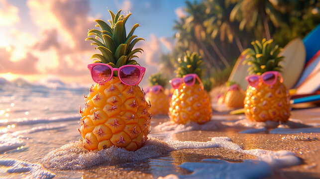 Pineapples on the Beach