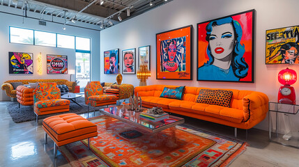 Pop Art Interior. Stylish Artistry in Modern Living