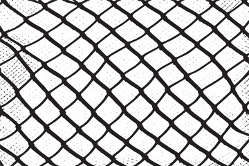 Vector illustration of a net outlined in black with a textured appearance, isolated on a white background