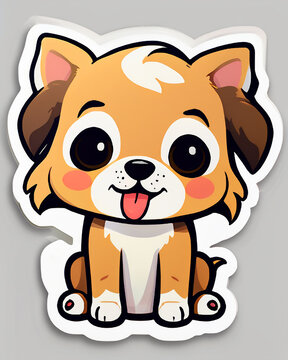 image of a cute puppy in cartoon style