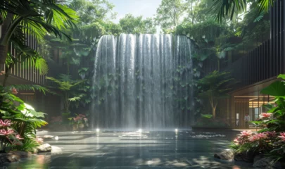 Fotobehang waterfall in the jungle © Heer