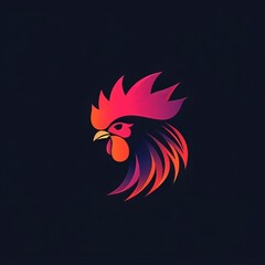 wild chicken head logo minimalistic vector style 