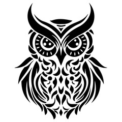 Obraz premium adorable owl icon illustration, adorable owl silhouette logo svg vector