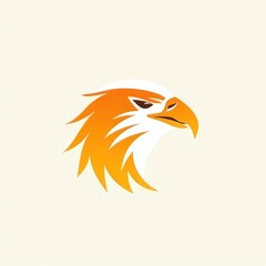 wild eagle head logo minimalistic vector style 

