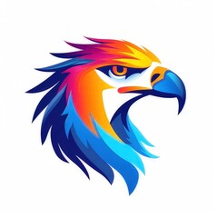 Obraz premium wild eagle head logo minimalistic vector style 