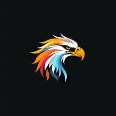 wild eagle head design logo with a minimalistic and vector-style aesthetic
