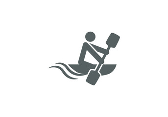water sport surfing boat vector icon logo illustration white background