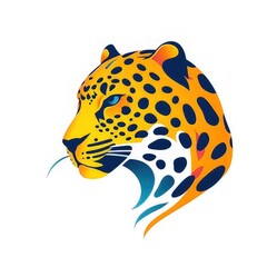 wild leopard head design logo with a minimalistic and vector-style aesthetic
