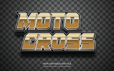 Motocross 3D editable text style effect	