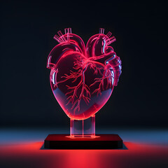 glass heart stand, 