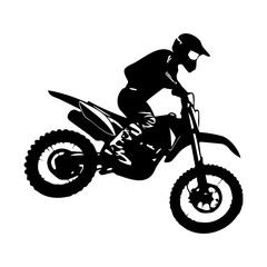 Motocross Rider icon illustration, Motocross Rider silhouette logo svg vector