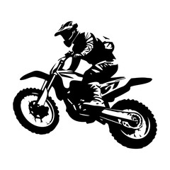 Motocross Rider icon illustration, Motocross Rider silhouette logo svg vector