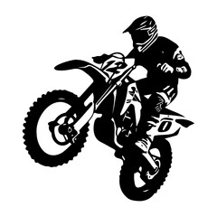 Motocross Rider icon illustration, Motocross Rider silhouette logo svg vector