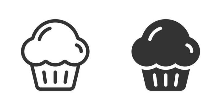 Cupcake icon isolated on a white background. Vector illustration