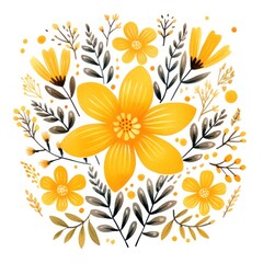 Fototapeta na wymiar Yellow several pattern flower