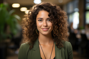 portrait of happy  business young female, 