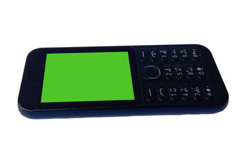 Old cell phone with green screen