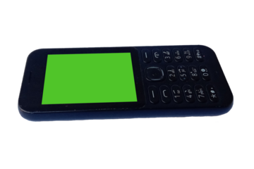 Old cell phone with green screen