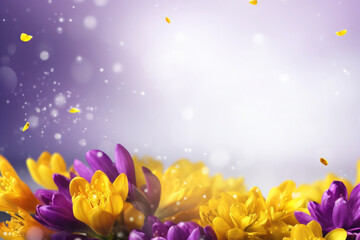 Obraz na płótnie Canvas Spring background with saffron flowers