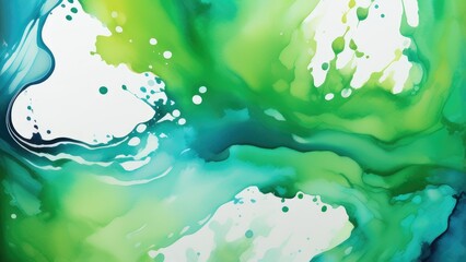 Abstract watercolor paint background by teal color blue and green with liquid fluid texture for background, banner