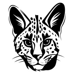 savannah cat head icon illustration, savannah cat head silhouette logo svg vector