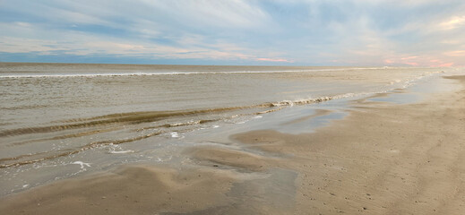 A scenic view of the Gulf of Mexico in Galveston, Texas.