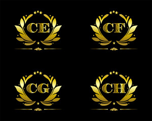 New creative golden latter logo design logo, icon, letter, vector, technology, business, art, symbol, set design svg.