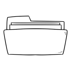 folder document illustration outline isolated vector