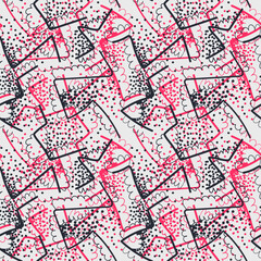 Seamless vector pattern with waves and dots