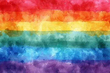 LGBTQ+ watercolor painted flag as background. Pride Symbol. Tolerance and equal rights concept. Generated AI - obrazy, fototapety, plakaty