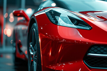 red sports car close up