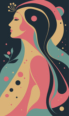 Abstract background poster. Good for fashion fabrics, postcards, email header, wallpaper, banner, events, covers, posters, advertising, and more. Women's day, mother's day background.