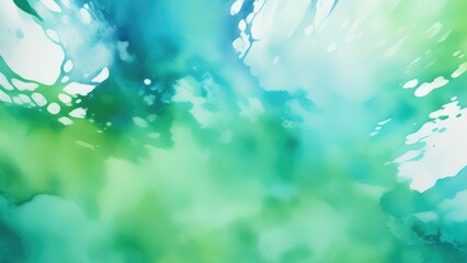 Abstract watercolor paint background by teal color blue and green with liquid fluid texture for background, banner