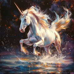 Obraz na płótnie Canvas A unicorn horse in its finest form