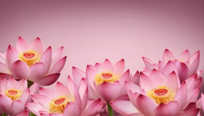 Pink lotus on pastel pink background 