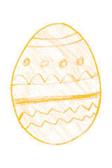 Drawing yellow Easter eggs isolated on transparent background.