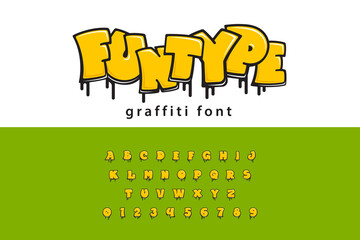 Funny Friendly Bold Font Graffiti Design Vector