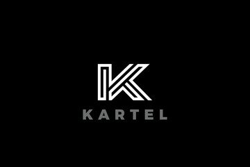 Letter K Logo Monogram Loop Infinite Style vector template. Finance Luxury Corporate Logotype concept.