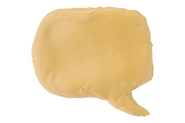 Light brown speech bubble plasticine isolated on transparent background.