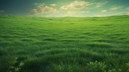 Obraz premium green grass and blue sky
