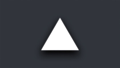 Fototapeta premium Minimalist white triangle on a dark background with a subtle glow and shadow, conveying modern simplicity