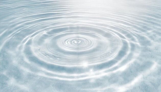 Panoramic water background with a texture of aqua surface, rings, and ripples in a serene environment.
