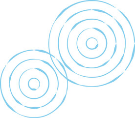 筆で描いた円　波紋・水面