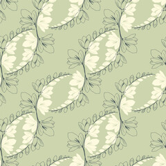 Abstract green floral. Seamless pattern.Creative contemporary floral seamless pattern.